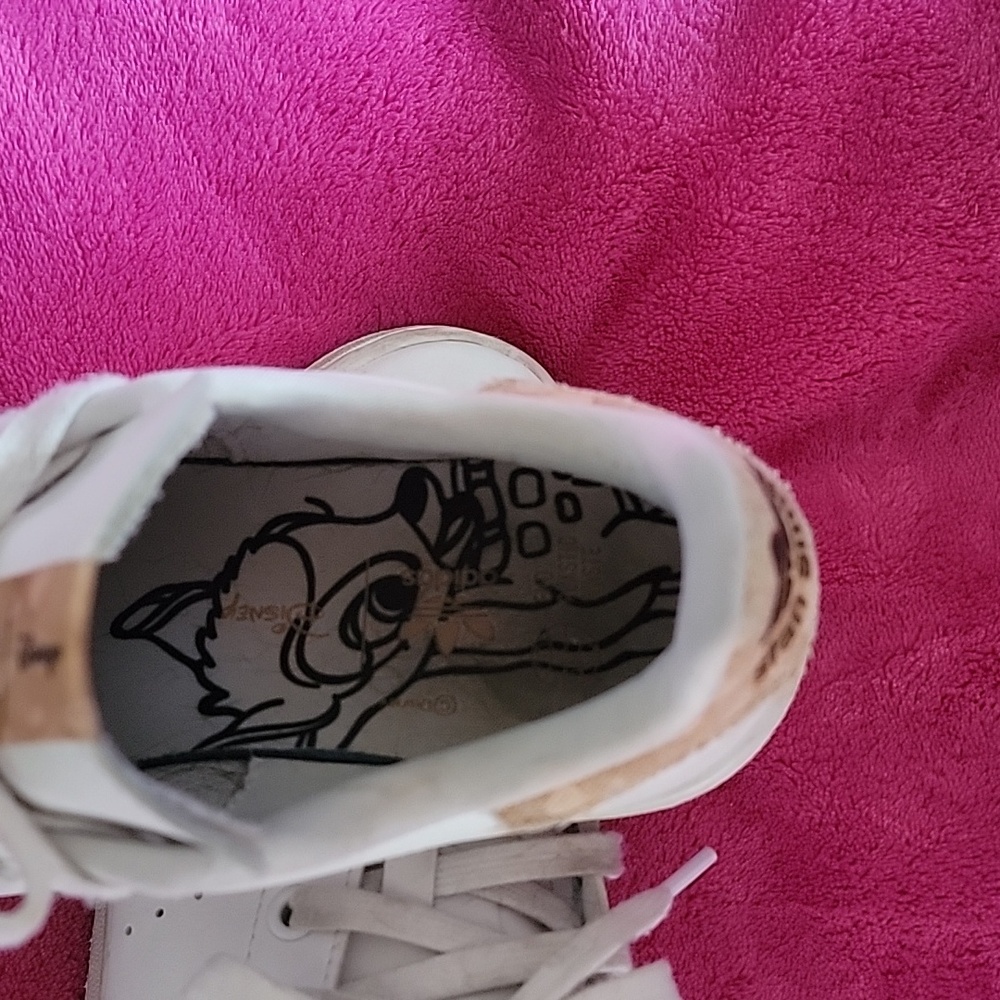 Adidas Women's Stan Smith Disney Edition White Sneakers with Tan Accents - Picture 5 of 6